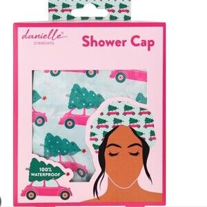Danielle Creations Waterproof Shower Cap with Tree and Car Design Oversized